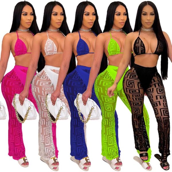 

women's swimwear dress style in europe and the pure color white gauze swimsuit three suits, White;black