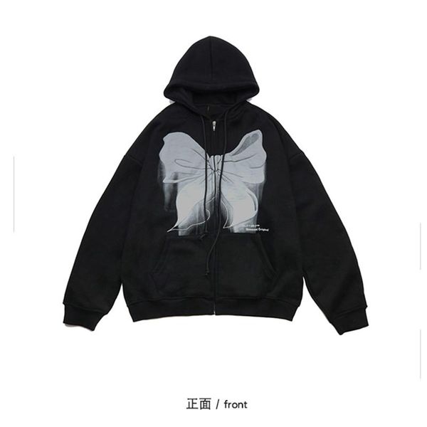 

women's hoodies & sweatshirts woman clothes zip-up women goth kawaii vintage solid gray long sleeve oversized hooded sweatshirt y2k har, Black