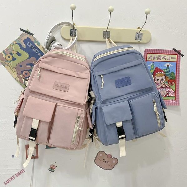 

school bags fashion women's backpack trendy nylon waterproof anti-theft schoolbag for girls outdoor travel with many pockets 2021
