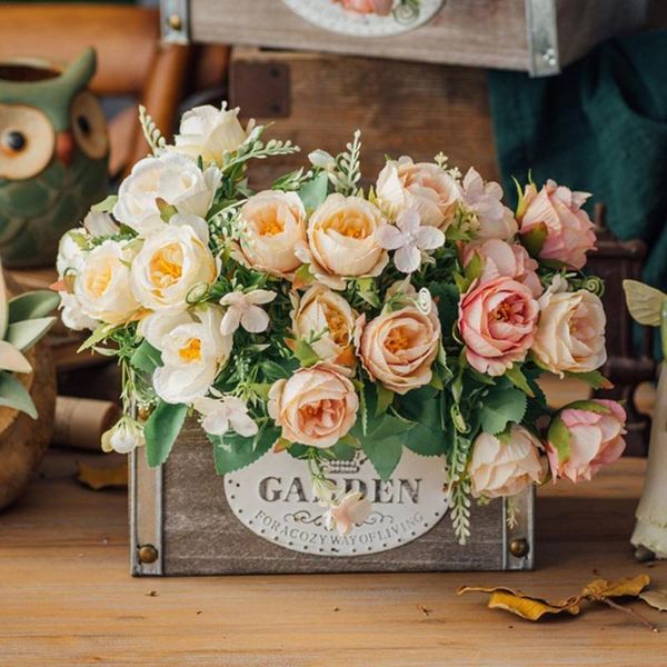 

decorative flowers & wreaths a bunch of beautiful artificial roses silk diy home garden party wedding decoration fake plants