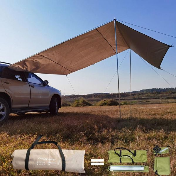 

tents and shelters outdoor car awning camping side portable tent automobile rain canopy picnic heat insulation umbrella anti-uv