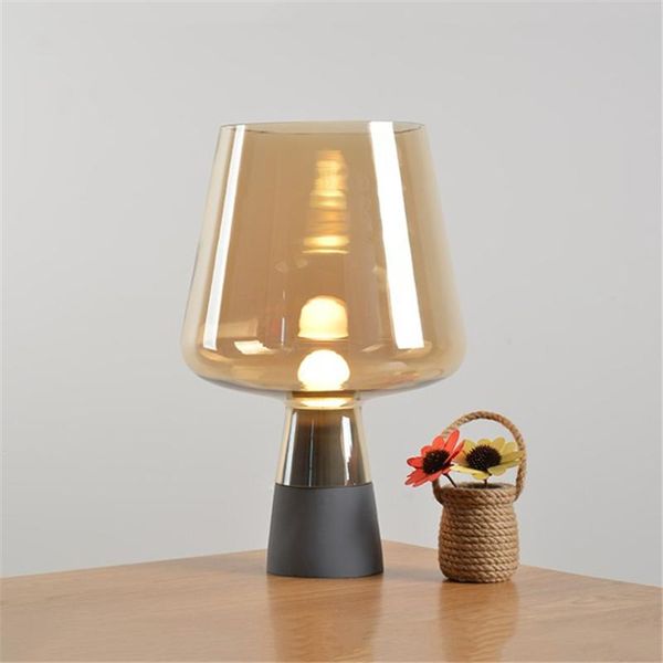 

table lamps american led lamp glass cement base living room loft decr home simple desk pastoral bedroom bedside art light