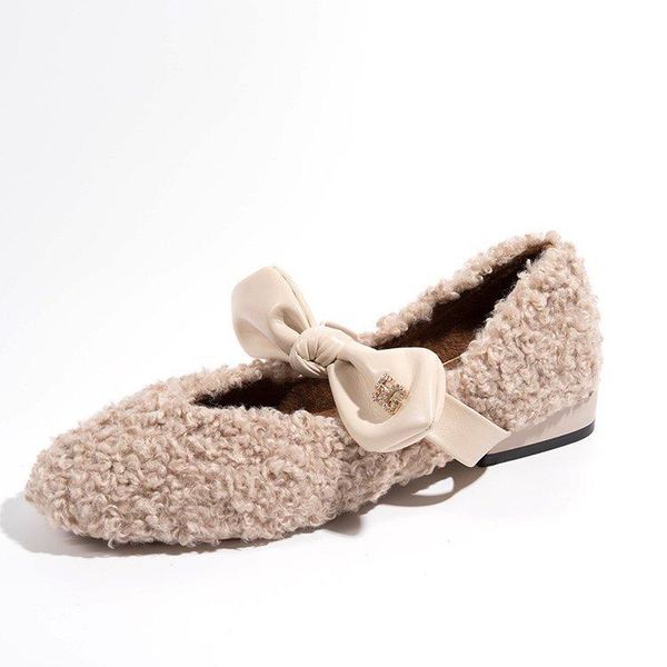 

dress shoes 2021 winter fashion casual women's wear wedges on of hairy loafers beans green khaki, Black