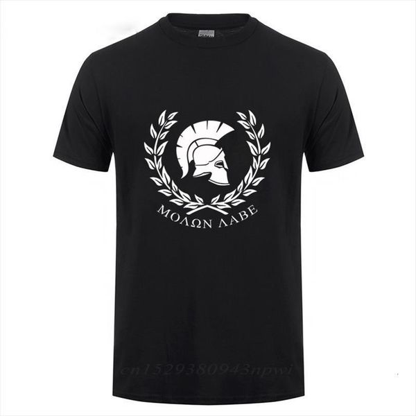 

molon labe warrior sparta mens t shirt personaily clothing streetwear casual plus size loose short sleeve o neck cotton, White;black