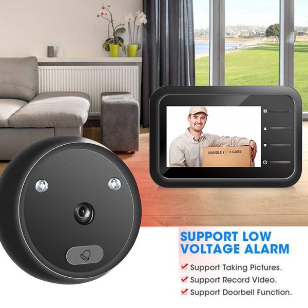

doorbells r11 smart cordless for warehouses home office 2.4 inch peephole door camera doorbell ir night vision eye bell