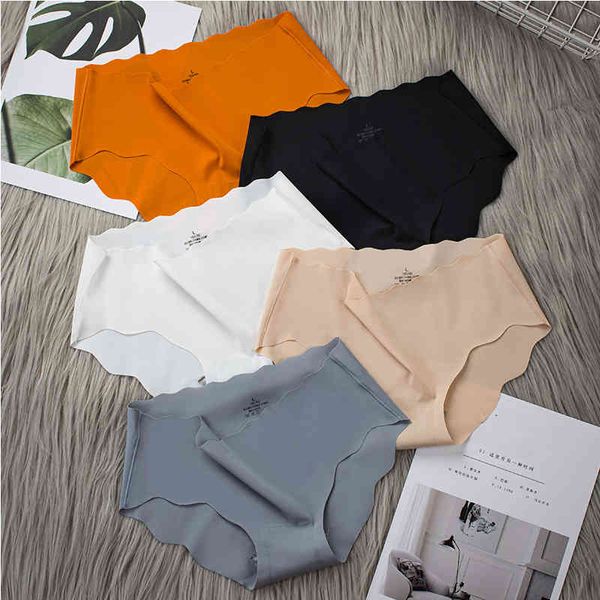 

women seamless panties ultra-thin ice silk underwear female soft lingerie briefs graphene antibacterial underpants 5 colors, Black;pink