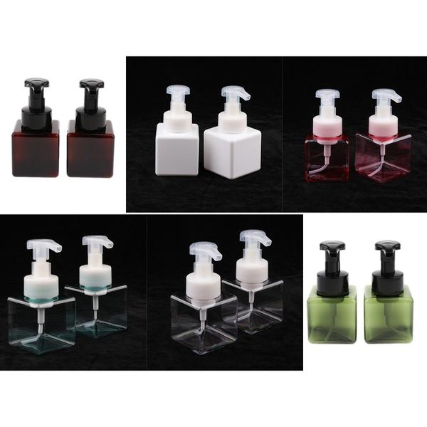 

storage bottles & jars perfeclan 12pcs 250ml plastic square foaming soap dispenser shampoo body wash foam pump bottle vials