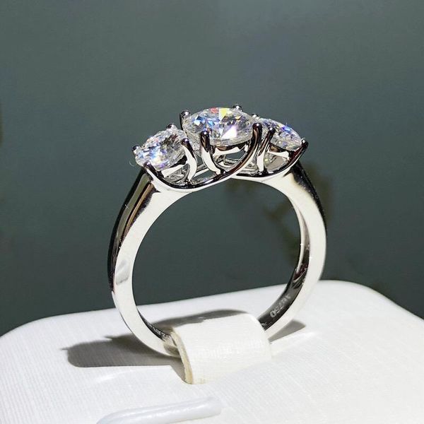 

luxury jewelry round crystal three in one zirconia silvery rings with adjustable size for women wedding anniversary, Slivery;golden