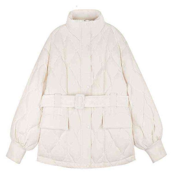 

net red 2021 autumn and winter light waist closing korean et short bread down cotton women, Black