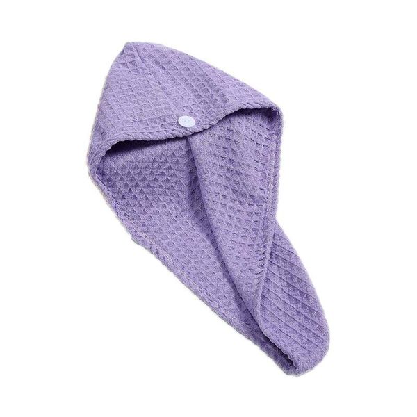 

towel waffle triangle shower cap super absorbent dry hair bath wrap hat