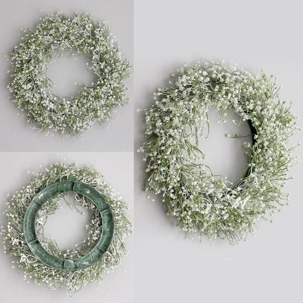 

decorative flowers & wreaths artificial gypsophila wreath garland for party weddings front door decoration simulation grass ring