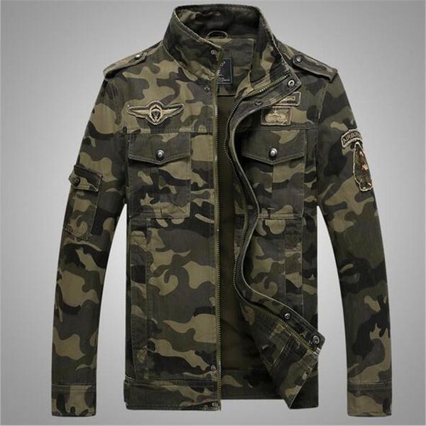 

men's jackets winter spring men bomber jacket warm thick camouflage army windbreaker coat male thickening parkas zipper, Black;brown