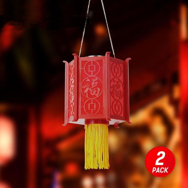 

solar lamps 2pcs led red lantern waterproof outdoor garden light dc1.2v chinese patio lights