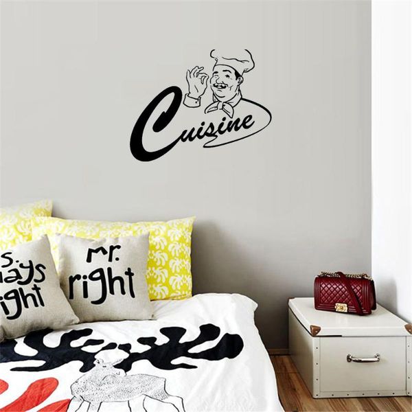 

wall stickers cute and kind chef sticker kitchen decal home decor for revocable art mural dw6515