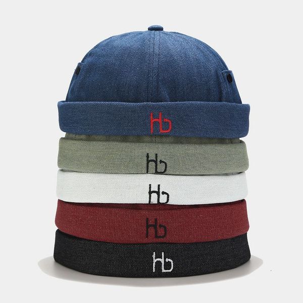 

man spring summer street trendy hip hop letter embroidery landlord woman fashion cowboy melon skin yuppie hat, Blue;gray