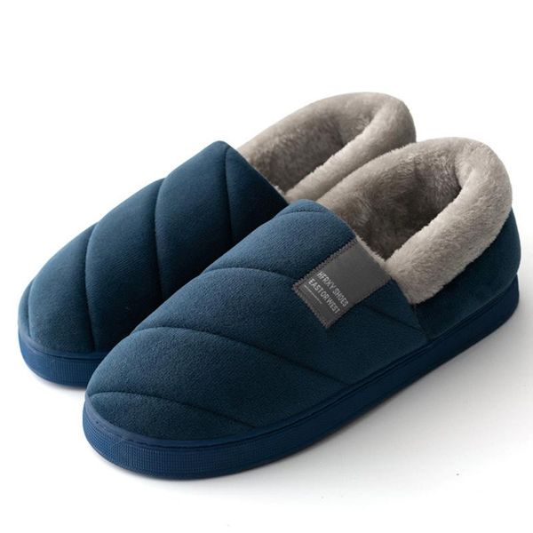

slippers 2021 women thick bottom cover heel home winter warm plush couples indoor house slides outdoor non-slip cotton shoes, Black