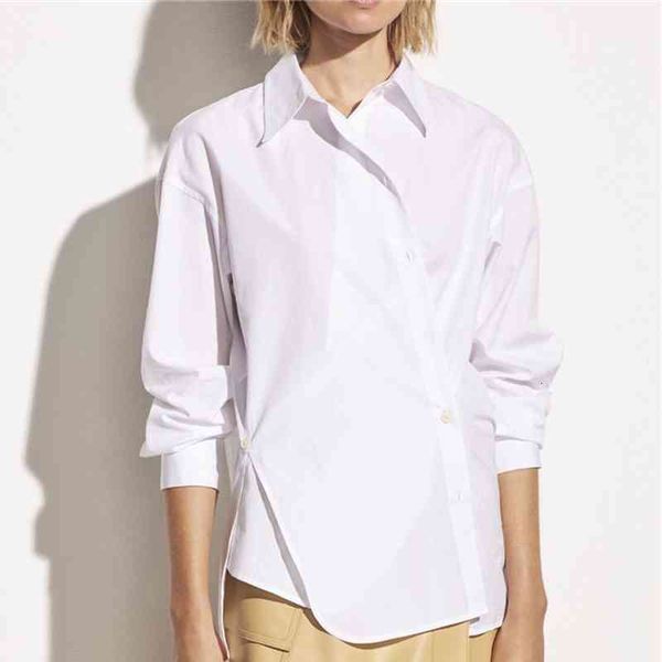 

women's blouses & shirts cotton women's loose shirt, 100% open design white, spring 2021