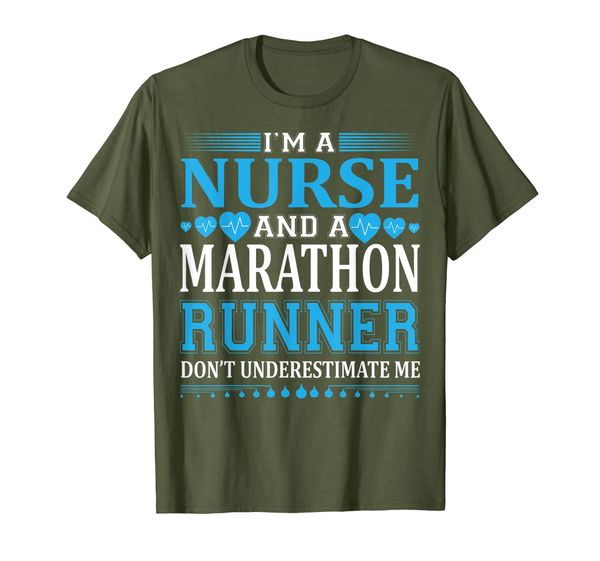 

marathon runner nurse running t-shirt marathon race gift, White;black