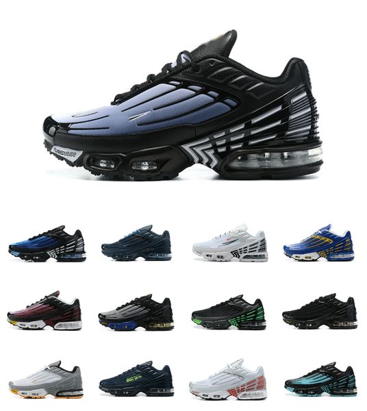 

mens tn 3 plus tuned iii running shoes tns obsidian triple black wolf grey white orange iridescent crater deep royal trainers noir nebula hy