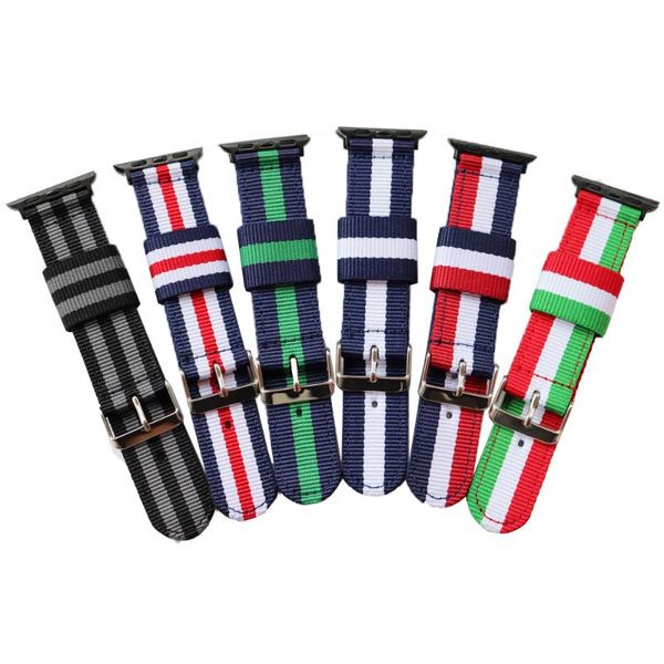 

watch bands nylon strap canvas woven with male, Black;brown