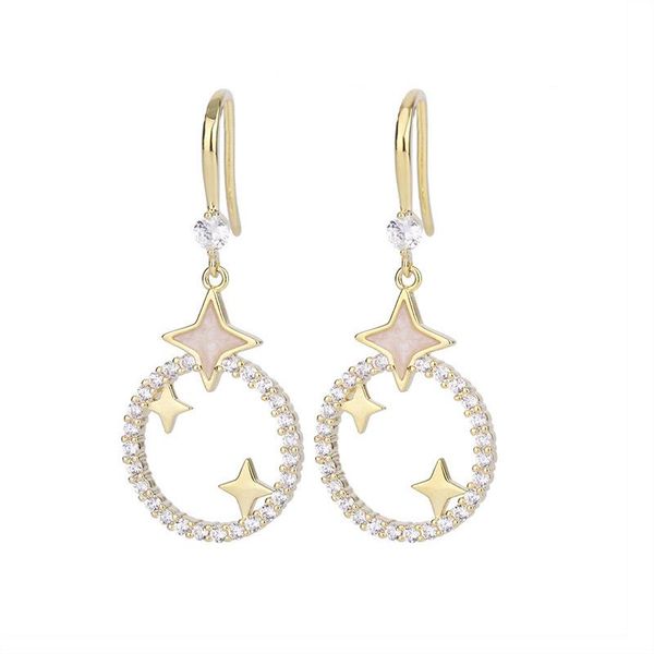

dangle & chandelier elegant sweet fairy piecing earrings for women glue drop earring stars high sense fashion jewelry accessories kce028, Silver