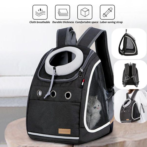 

cat carriers,crates & houses foldable mesh pet carrier backpack bag breathable dog large capacity outdoor travel double shoulder