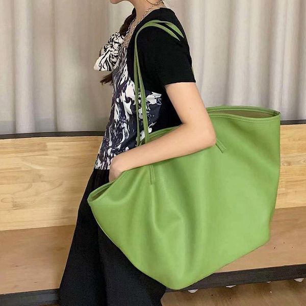 

evening bags designer simple big shoulder for women soft leather ladies tote handbags large capacity female shopping bag travel weekend