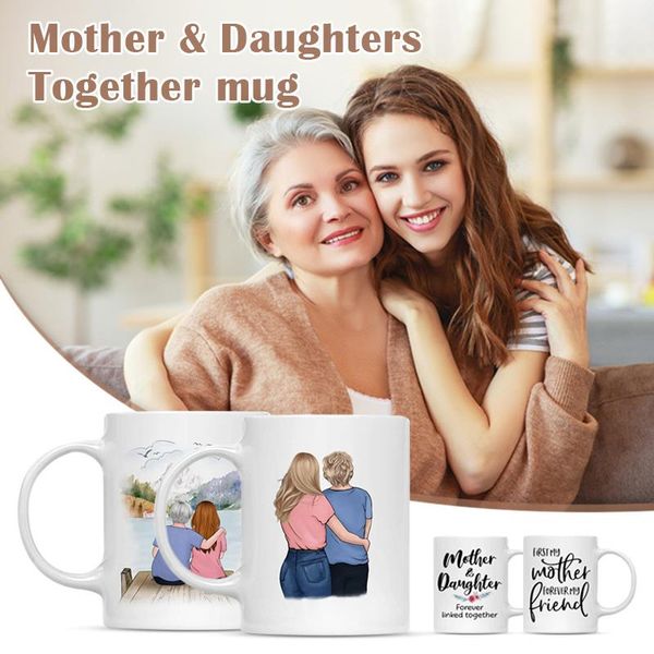 

mugs mother & daughters forever linked together mug letter printed coffee f2