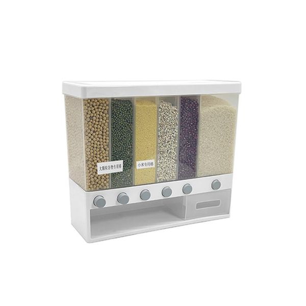 

wall mounted dry rice container seperate kitchen storage containers box for cereals grain automatic dispenser items bottles & jars