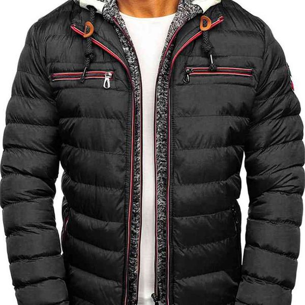 

zogaa fashionable men's hooded winter warm cotton jacket 210916, Black