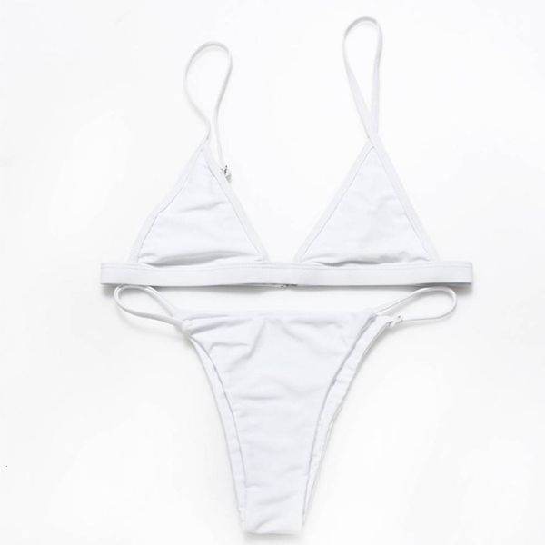 

summer suspender three-point split swimsuit bikini women's triangl swimwear, White;black
