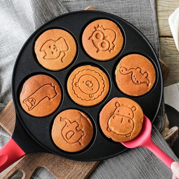

pans 7 hole pot egg frying pan non stick cute little animal pattern childrens breakfast machine for gas stove only