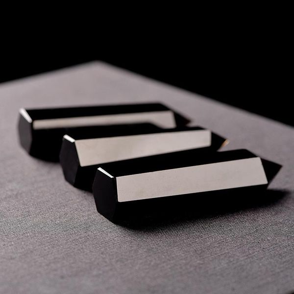 

natural obsidian black obelisk tower quartz stone point hexagonal wand dag-ship decorative objects & figurines
