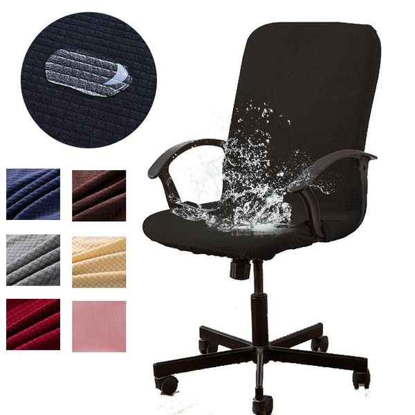 

spandex elastic waterproof computer chair cover seat xl pink office armchair chairs desk table with zipper black slipcover covers