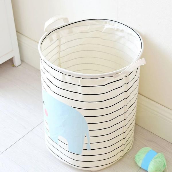

laundry basket elephant pattern striped hamper storage home decor 66cy & organization