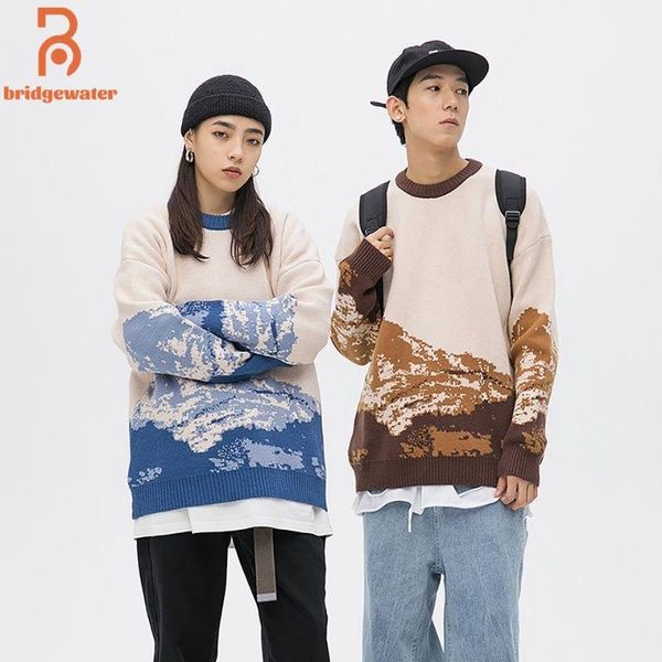 

men's sweaters bridgewater mountain sweater winter men women knitted pullovers jumpers couple japanese vintage streetwear, White;black