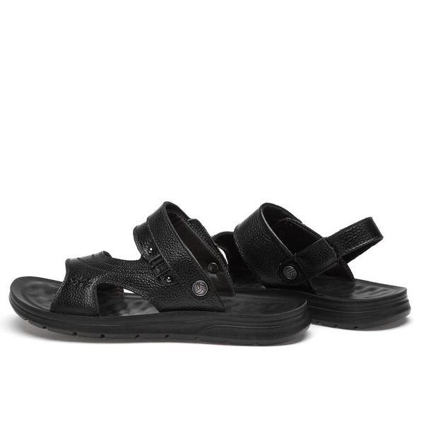 

sandals leather para roman rasteira erkek cuir uomo playa genuino cuero herren vietnam masculino de genuine couro da sandale v, Black