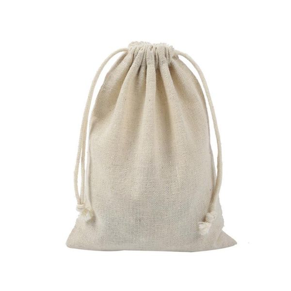 

storage bags 10pcs burlap chic party wedding with drawstring handmade lightweight
