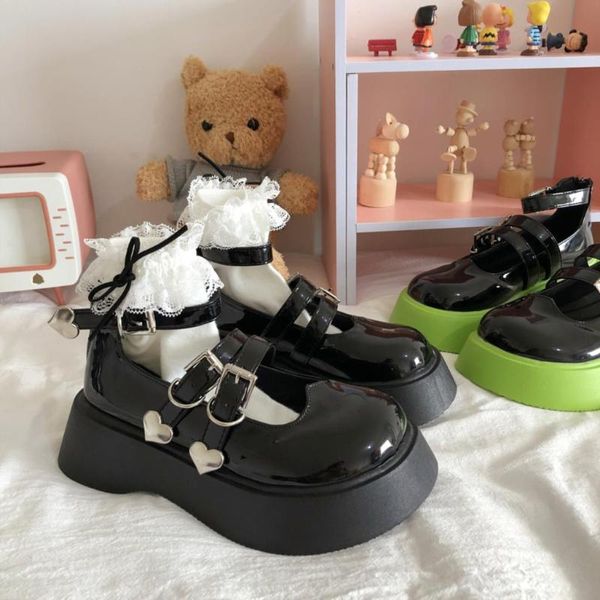 

dress shoes lolita big toe increase thick bottom japanese retro gothic girls mary jane harajuku school uniform pumps, Black
