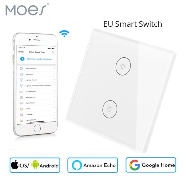 

activity trackers mini wifi smart wall switch eu glass panel 2 gang mobile app remote control works with amazon alexa google home no hub req