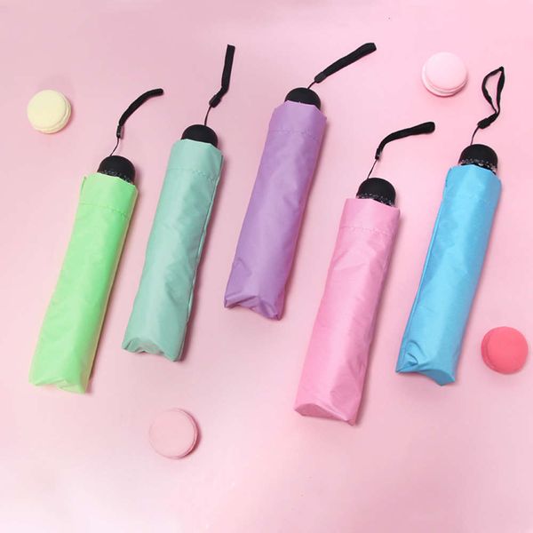 

creative umbrella folding black glue sunscreen sunny and rainy sunshade korean lady