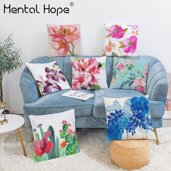 

cushion/decorative pillow flower print plush cushion cover home decor bedroom square throw plant decorative pillowcase car sofa