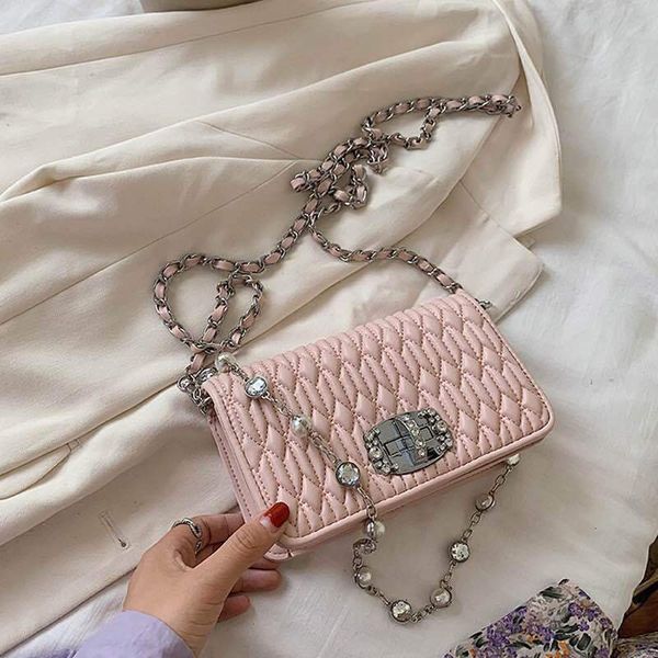 

guangzhou ladies bags 2020 new fashion trendy chain square small shoulder bag summer embroidery thread messenger wild xemop