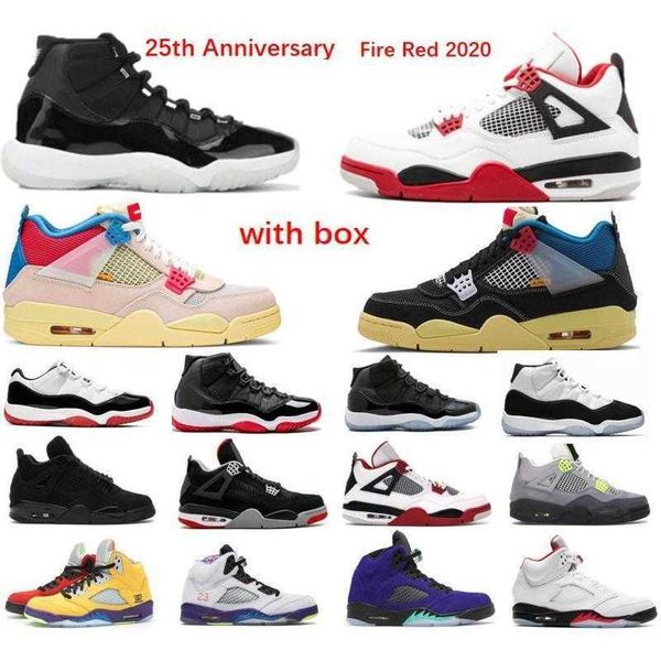 

2021 jubilee 25th anniversary 11s basketball shoes 4s black 5 fire red silver tongue 11 space jam low white bred sneaker trainer