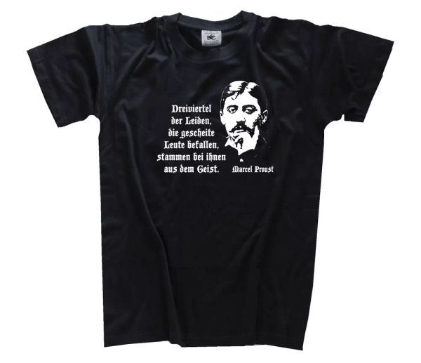 

marcel proust-three quarters the leiden - the people gescheite befal tshirt s-3xl, White;black