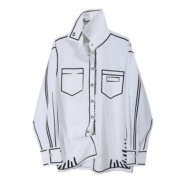 

women's jackets 2021 spring design shirt women autumn winter long sleeve simple printing cardigan, Black;brown