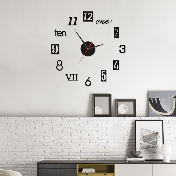 

cross border acrylic creative silent wall clock fashion watch diy sticker clocks