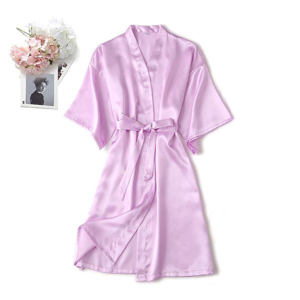 

summer spring satin nightwear v-neck comfortable women nightgowns lounge noble bathrobe sleepwear casual daily dress women's, Black;red