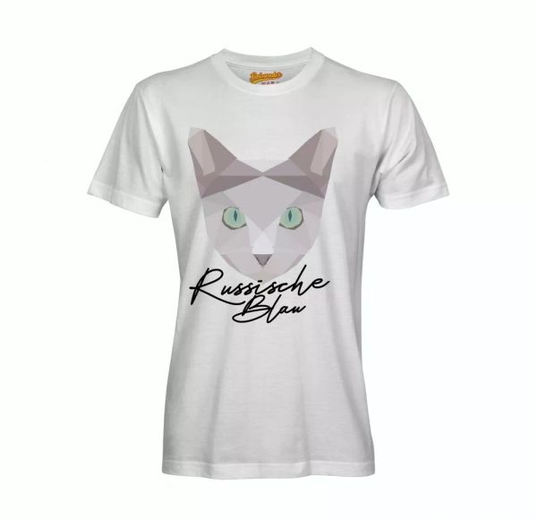 

russian blue t-shirt polygon cat by siviwonder, White;black