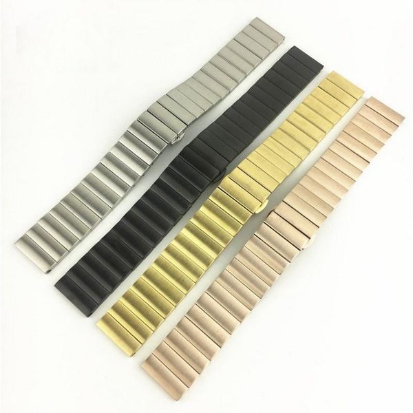 

watch bands ay 22mm stainless steel band wrist strap for samsung gear s3 frontier classic wristband bracelet connector adapter, Black;brown